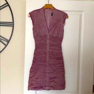 Nicole Miller Ruched V-neck above the knee dress